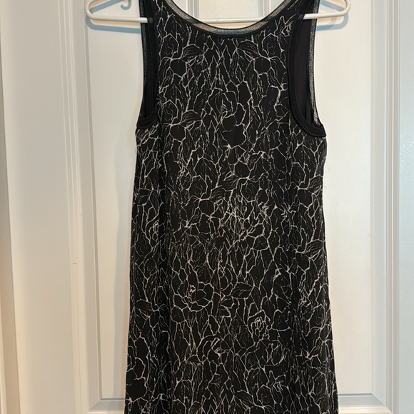 Babaton silk dress. Ankle length black with white pattern. - Picture 4 of 7